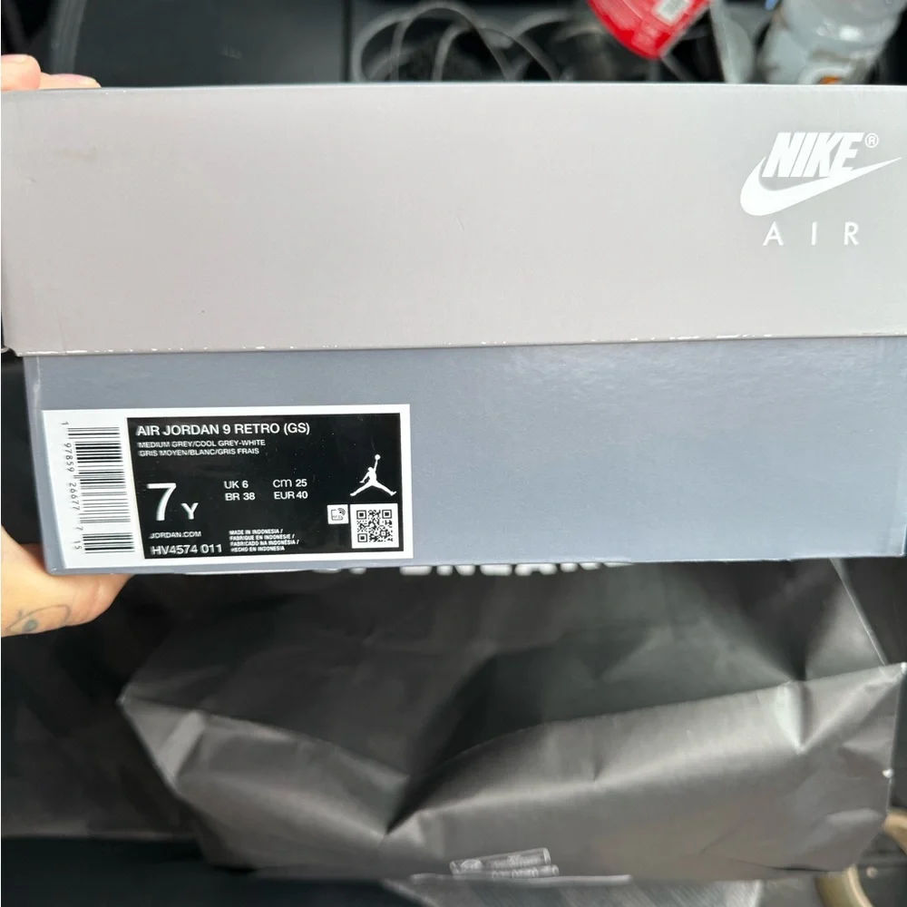 Gray and White High-Top Sneakers - Picture 6 of 6